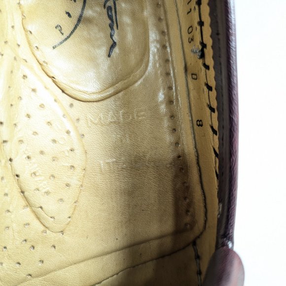 SANTONI Italian leather tassel loafers mens size 8 - 8.5, driving slip-on shoes - Picture 10 of 13